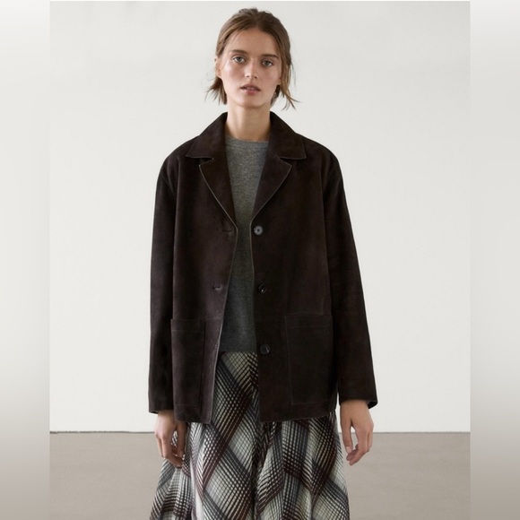Massimo Dutti Dark Brown Suede Jacket - Picture 4 of 4